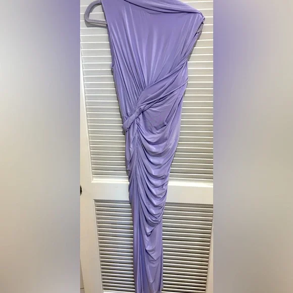 Jason Wu Iris Lavender Purple Silk Ruched Draped Midi Dress Women’s Size 8 NWT - Picture 3 of 6